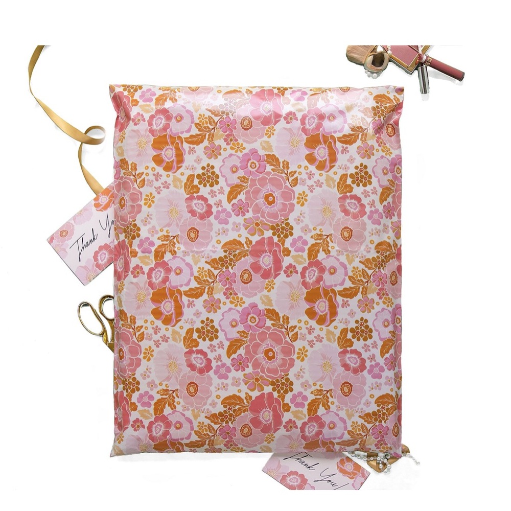🌸20 pink Floral Poly Mailers - 10 x 13 inch